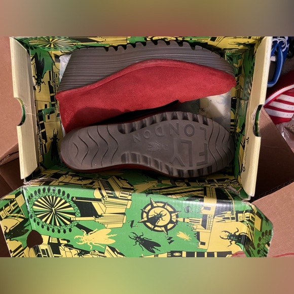 Fly London Booties Red Suede Size 38 - Picture 3 of 9